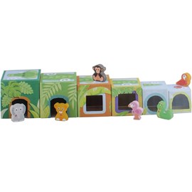 Cubes empilables et animaux savane