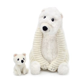 Peluche ours polaire maman et son bébé