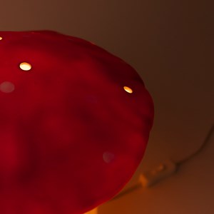 Lampe grand champignon rouge brique