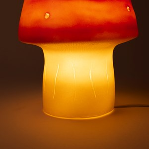 Lampe petit champignon rouge brique