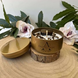 Bougie protection pierre œil de tigre