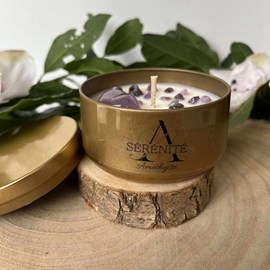 Bougie sérénité pierre améthyste
