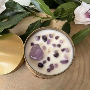 Bougie sérénité pierre améthyste