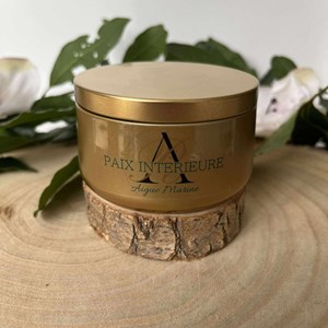 Bougie paix intérieure pierre aigue-marine