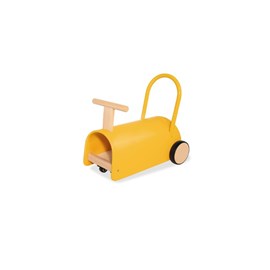 Trotteur porteur enzo en bois - jaune