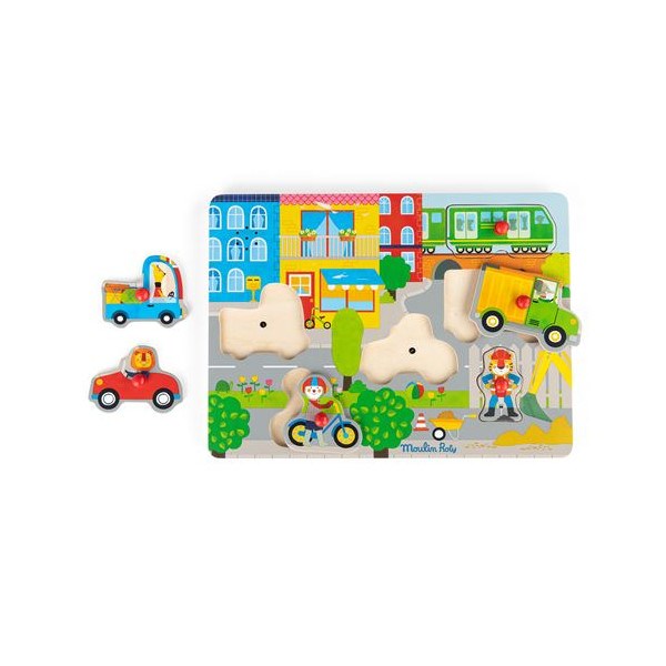 Puzzle en bois 6 pièces moulin roty vill