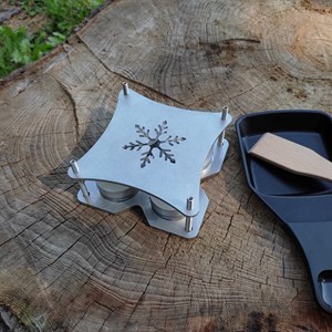 Appareil à raclette à la bougie adapté pour la randonnée et pour la maison.