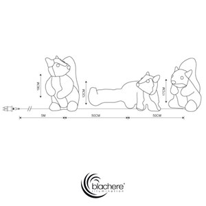 Déco de noël - 3 écureuils lumineux