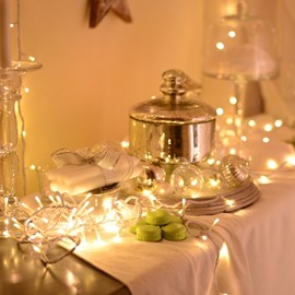 Guilrande lumineuse blanc chaud - 6m - 3 piles