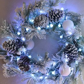 Guirlande led boules lumineuses - blanc pur