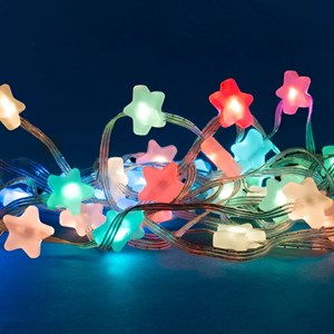 Guirlande lumineuse étoiles multicolore -4,8m