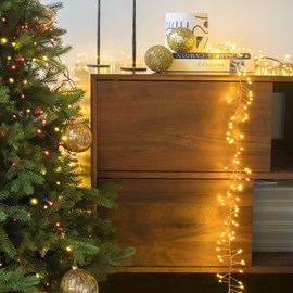 Guirlande micro led grappe 5m blanc chaud