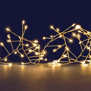 Guirlande micro led grappe 9m blanc chaud