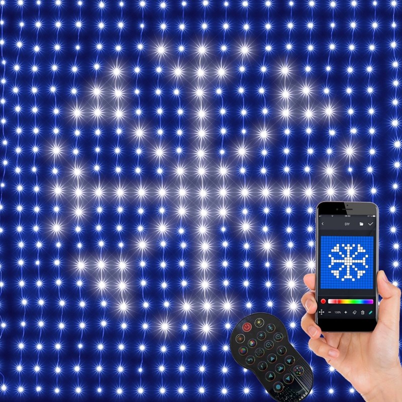 Rideau lumineux pilotable bluetooth