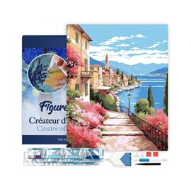 Broderie diamant - lac de côme en f