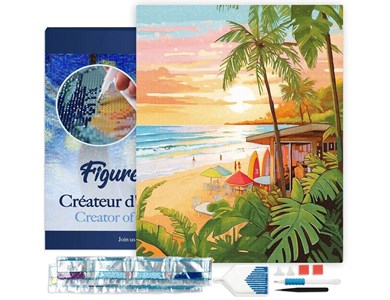Broderie diamant – club de surf 40x