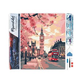 Broderie diamant – londres en fleur