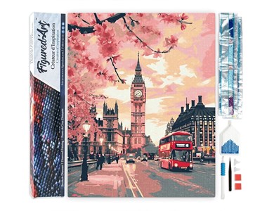 Broderie diamant – londres en fleur