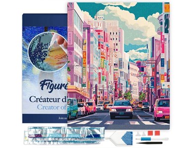 Broderie diamant 40x50cm – rue anim