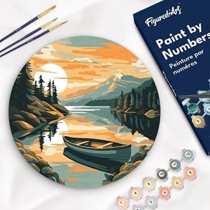 Peinture par numéro – lac & canoë s