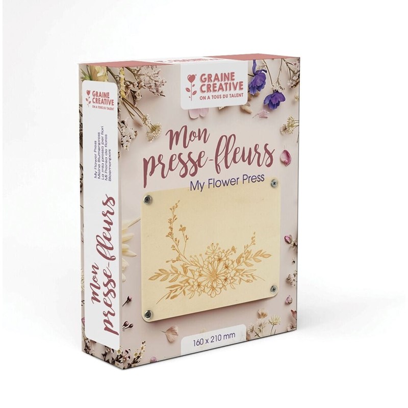 Presse fleurs gravé bois 160x210mm