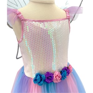 Robe de fée apolline 3-4 ans avec ailes - déguisement 3-4 ans - 96cm