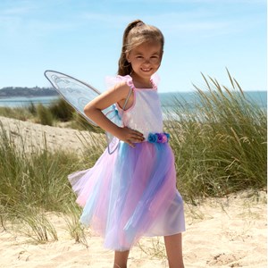 Robe de fée apolline 5-7 ans avec ailes - déguisement 5-7 ans - 120cm