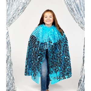 Cape sequins galaxia bleu tu - déguisement Unique