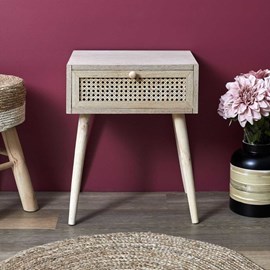 Table de chevet cannage 1 tiroir