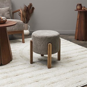 Tabouret côtelé taupe