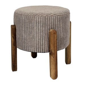 Tabouret côtelé taupe