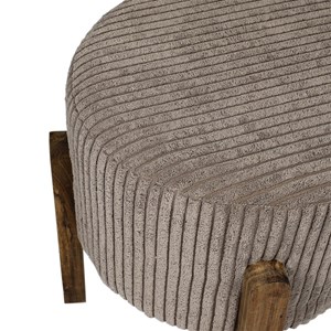 Tabouret côtelé taupe