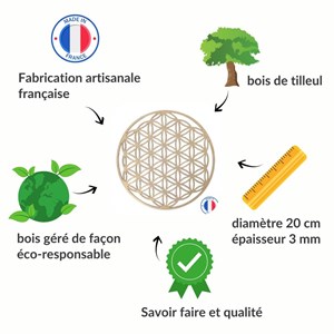 Grande fleur de vie en bois 20 cm