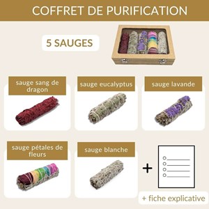 Coffret purification 5 batons de sauge naturelle