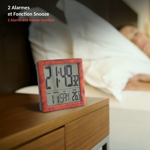 Réveil radio-piloté  - rétroéclairage - date, jour & température