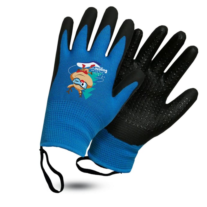 Gants Bricolage Enfant Gants Jardinage Enfant ROSTAING Eugene - Taille 4-8 Ans Bleu/noir Gants Compatible écran