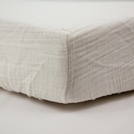 Drap housse 60x120 cm écru - drap housse bébé en gaze de coton
