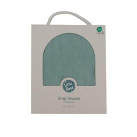 Drap-housse 60x120 cm en coton bleu&nbsp;vert