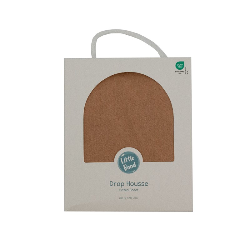 Drap-housse 60x120 cm en coton noix de pécan