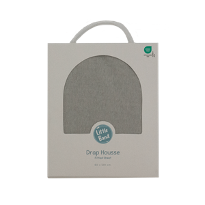 Drap housse 60x120 cm gris perle - drap housse bébé jersey 100% coton