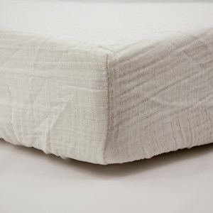 Drap housse 70x140 cm écru - drap housse bébé en gaze de coton