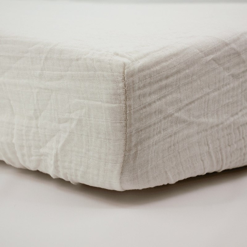 Drap housse 70x140 cm écru - drap housse bébé en gaze de coton