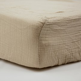 Drap housse 70x140 cm taupe - drap housse bébé en gaze de coton