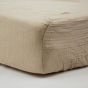 Drap housse 70x140 cm taupe - drap housse bébé en gaze de coton