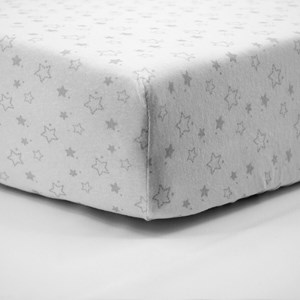 Drap-housse 70x140 cm x2 pcs en coton étoiles grises &nbsp; gris