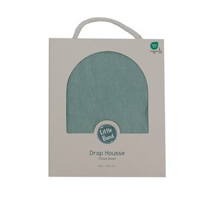 Drap-housse 70x140 cm en coton bleu&nbsp;vert