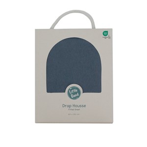 Drap-housse 70x140 cm en coton bleu orage