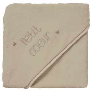 Cape de bain 100x100 cm petit cœur - sortie de bain bébé xl