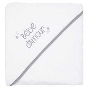 Cape de bain 100x100 cm bébé d'amour - cape de bain bébé moelleuse 100% coton