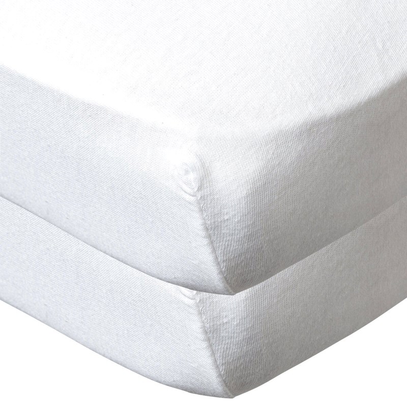 Drap housse 60x120 cm - lot de 2 - blanc &nbsp; blanc en coton